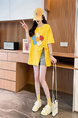 Real Shot and Real Price Douyin Quality/Pure Cotton/Back Collar/Medium and Long Loose Slit Strap Design T in Yellow