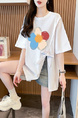 Real Shot and Real Price Douyin Quality/Pure Cotton/Back Collar/Medium and Long Loose Slit Strap Design T in White