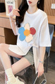 Real Shot and Real Price Douyin Quality/Pure Cotton/Back Collar/Medium and Long Loose Slit Strap Design T in White