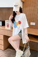 Real Shot and Real Price Douyin Quality/Pure Cotton/Back Collar/Medium and Long Loose Slit Strap Design T in White