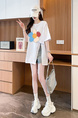 Real Shot and Real Price Douyin Quality/Pure Cotton/Back Collar/Medium and Long Loose Slit Strap Design T in White
