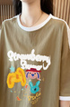 Real Shot and Real Price Douyin Quality/Pure Cotton/Back Collar/Loose Mid-Length Fashion Color T in Olive Green