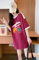 Real Shot and Real Price Douyin Quality/Pure Cotton/Back Collar/Loose Mid-Length Fashion Color T in Burgundy